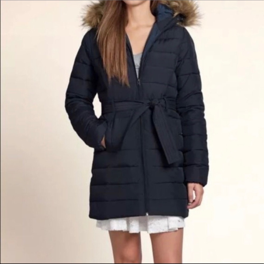 Hollister Scripps Pier Puffer Parka Coat